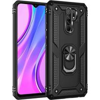 Case - E.F.CONNECTION - For Redmi 9 - Support Ring - Reinforced Protection - Metal Plate