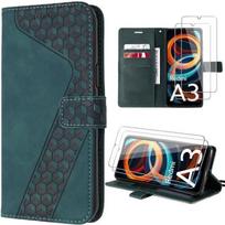 Coque pour Xiaomi Redmi A3 - Vert Nuit - Etui Cuir - 2 Verres Trempés - Poche à Cartes - Support