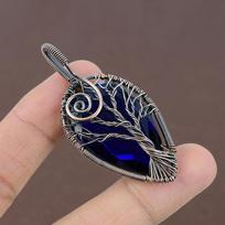 Tree Of Life London Blue Topaz Copper Wire Wrap Jewelry Pendant 2.40  n6n23