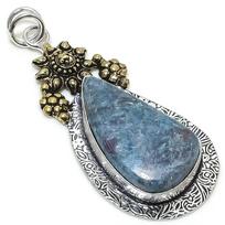 Ruby in Fuchsite Ethnic 925 Sterling Silver Jewelry Two Tone Pendant 2.68  A9E72
