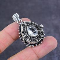 White Topaz Handmade 925 Sterling Silver Gift Jewelry Poison Pendant 1.77  c6F34