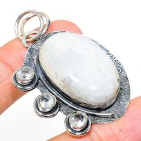 Rainbow Moonstone, Topaz 925 Sterling Silver Jewelry Pendant 2.13  K7E23