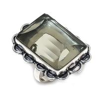 Smoky Topaz Handmade 925 Sterling Silver Jewelry Ring Size 7 K4Z92