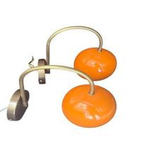 Set of 2 Orange Mid Century Retro Wall Sconces Handmade Brass Bathroom Light Fixtures