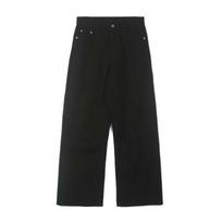 Fashion Korean Denim Trousers Men's Baggy Straight Jeans Comfortable Soft Casual Pants XS juoda