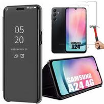 Coque de protection rigide antichoc effet miroir pour Samsung Galaxy A24 - BOOLING - Noir juoda