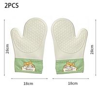 SiliconeHeat Resistant Oven Gloves,Heavy Duty Non-Slip Baking Mitts,Microwave&Kitchen Safe,High Temp Burn Protection for Cooking