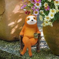 Adorable Sloth Resin Rocking Chair Ornament Resin Garden Relaxing Rocking Chair for Courtyard Garden Outdoor Desktop Decor