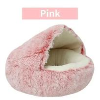Cat Bed Semi Enclosed Pet Sleep Bags Long Round Soft Plush Cat Cushion 2 in 1 Sleeping Nest Cave Soft Plush Pet Bed for Dogs 40x40cm