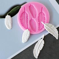 Leaves Feather Shaped 3D Reverse Sugar Molding Fondant Cake Silicone Mold for Molds Decoration Tools MIT