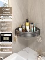 No-Drill Adhesive Style Aluminum Bathroom Shelf Shelves Shampoo Makeup Storage Holder Kitchen Organizer Wall Mounted Rack Access