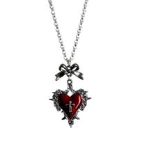 Fashionable Gothic Choker Necklace with Crosses Pendant and Heart Bowknot Decoration for Women Punk Styles Daily Use