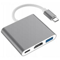 Adapteris, 3-in-1, USB Type C, į HDMI, Kosmoso pilkos spalvos, CO2