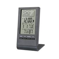 MIT LCD Skaitmeninis patalpos termometras higrometras Laikrodis Drėgmės matuoklis juoda