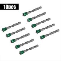 10pcs 1/4inch Hex Shank PH2 Magnetic Screwdriver Bits Electric Screw Driver Bit (Green Magnet)