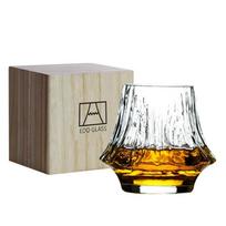 Japan Fuji Mountain Irregular Old Fashioned Whiskey Glass Volcanic Wine Cup Artwork Present Box Whisky Tumbler Brandy Snifter 220ml beige