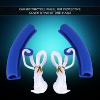 2Pcs Car Motorcycle Wheel Rim Protectors Tire Edge Protection Tyre Repairing Tools Blue mėlyna
