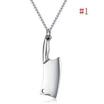 Louleur  RVS Necklace for Men Punk Kitchen Knife Hiphop Necklace Pendant Male Jewelry Necklace sidabras