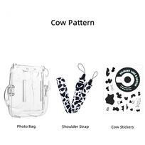 For Fujifilm Instax Mini 12/11 Transparent Camera Case Protective Carry Bag Cover with Shoulder Strap Storage Bag leopardas