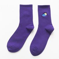Fashion Embroidery Weather Forecast Pattern Funny Mood Barometer Socks Lightning Rainbow Rain Sunny Hipster Sokken Dropship