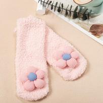 New Lovely Flower Baby Anti-slip Socks For Baby Girl Soft Solid Color Toddler Floor Sock For Newborn Baby Socks white