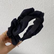 PROLY New Fashion Hairband For Women Wide Side Flower Headband Solid Color Pleated Turban Winter Hair Accessories