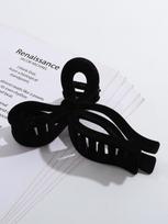 Autumn and winter flocked bow grab clip velvet shark clip women's hair clip hair clip black hair ornament Size fits all black