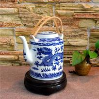 Jingdezhen porcelianas, keraminė arbatinukas, arbatinukas, virdulys, drakono raštas~