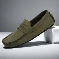 European and American Doudou shoes one-pedal men's suede leather shoes casual driving shoes lazy shoes men's shoes 39