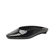 Square head patent leather single shoes female lazy one pedal half drag summer new versatile Mary Jane women's shoes 34 juoda