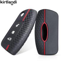 Filp Folding Key Cover Case for Ford Fiesta Focus 2 C-Max Ecosport S-Max Fusion Mondeo Remote Control Case Keychain Accessories ryškiai rožinė