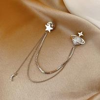 Chain Tassel Planet High-end Brooch Women's High-end Sense High-end Temperament Simple Accessories Pin Coat Collar Accessories