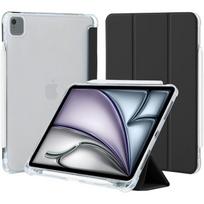 Case for iPad Air 13 /Pro 12.9  - Black - Silicone Protection - Pencil Holder - Automatic Flap juoda