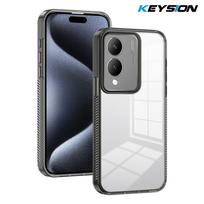 KEYSION Transparent Phone Case for VIVO Y17S 4G Soft TPU+PC Anti-slip HD Clear Shockproof Phone Back Cover for VIVO Y17S for VIVO Y17S juoda