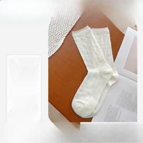 Female Summer Thin Pure Color Ballet Academy Style Mesh Breathable Mid Tube Cotton Socks 1 pair