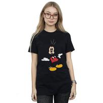 Disney Womens/Ladies Mickey Mouse Surprised Cotton Boyfriend T-Shirt L juoda