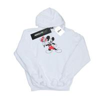 Disney Mens Mickey Mouse Flowers Hoodie L balta