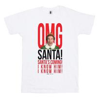 Elf Womens/Ladies OMG Santa I Know Him Cotton T-Shirt M balta