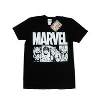 Marvel Mens Comics Action Tiles T-Shirt L juoda