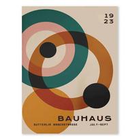 Bauhaus Fashion Lines, Semi-circular Murals, Retro Medieval Geometry, Canvas Paintings, Colorful Bedroom Art Decoration 21cm×30cm NoFrame beige