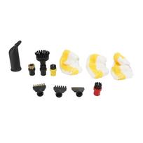 Steam Cleaner Brushes Nozzles Set 5 Round Brushes 2 Flat Brushes 1 Flat Nozzles 1 Extended Nozzle 3 Fibre Cloth for SC1 SC2 SC3 SC4 SC5 CTK10 yellow