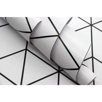 10M Juodai Baltai Geometriniai Tapetai Lipdukais Modernūs Dryžuoti Šešiakampiai Nuimami Lipnūs Sienų Popierius 1mx45cm gray