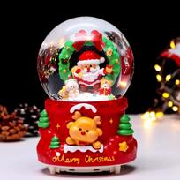 Children's Christmas Decorations: Crystal Ball Music Box Ornament for Tabletop