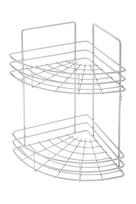 Corner bathroom shelf for shower, 2 levels, chrome