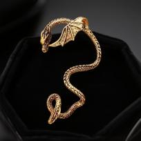 Retro Dragon Wrap Ear Cuff - Gothic Bohemian Punk Earring brown