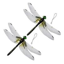 3D Simulation Dragonfly Outdoor Fake Dragonfly with Keychain Artificial Insect Model for Garden Yard Courtyard Patio Flower Beds 2pcs juoda