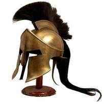 King Leonidas Spartan Helmet: 300 Movie Replica, Medieval Battle Edition brown