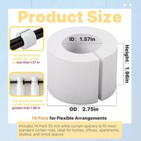 1pc 85mm White EVA Foam Curtain Spacers For Uniform Drapery Pleats Home Office Decor 50mm
