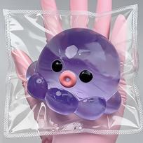 DIY Bubble Octopus Squishy Toy, Slow Rising Bouncy Stress Relief Toy, Soft Mud Texture, Holiday Party Gift violetinė