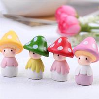 4 vnt./rinkinys grybų lėlių figūrėlės Dekoracija Mini fėjų sodas Mikro kraštovaizdis 4pcs  pink